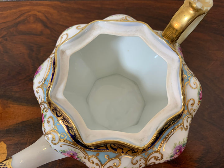 オールドノリタケ　ピンクローズとコバルト金彩お一人様ティーセット