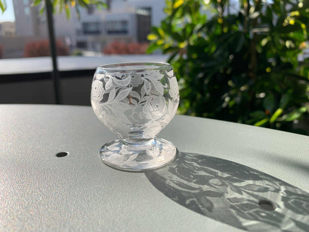 オールドバカラ　フォントネー『薔薇』極小のショットグラス２個とデカンタセット