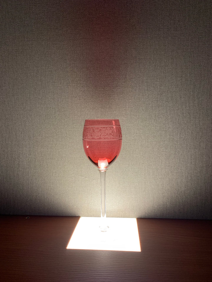 オールドバカラ　メディシス　ワイングラス　アメジスト（レッド）クリスタル