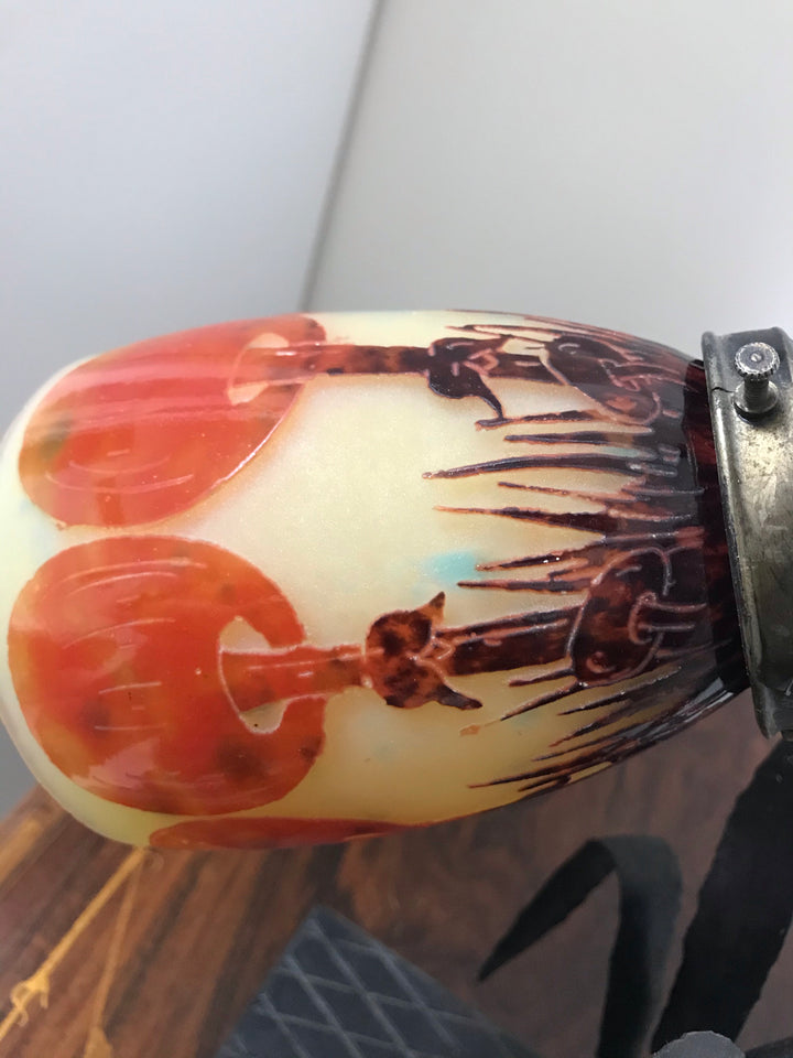 アールデコ　ヒトヨタケのテーブルランプ　シュナイダー兄弟　ル・ヴェール・フランセ