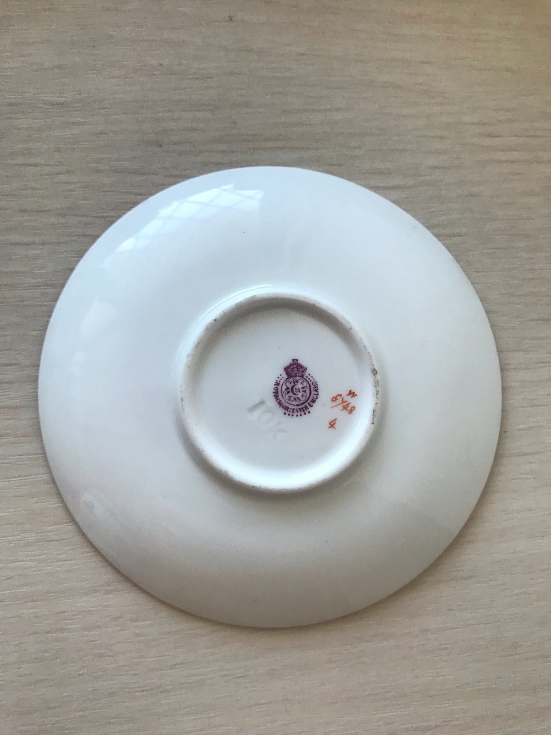 ミニチュア　ロイヤルウースター　コバルトブルーとピンクローズのカップとソーサー　1910年