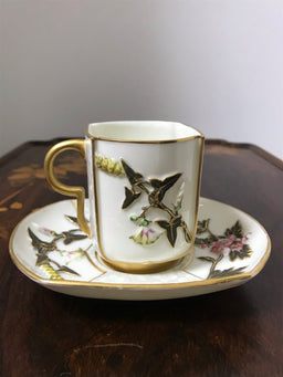  Worcester ロイヤルウースター 飾り壺 アンティーク ロイヤルウースター 金彩草花絵 花瓶 26cm アンティーク 1891年