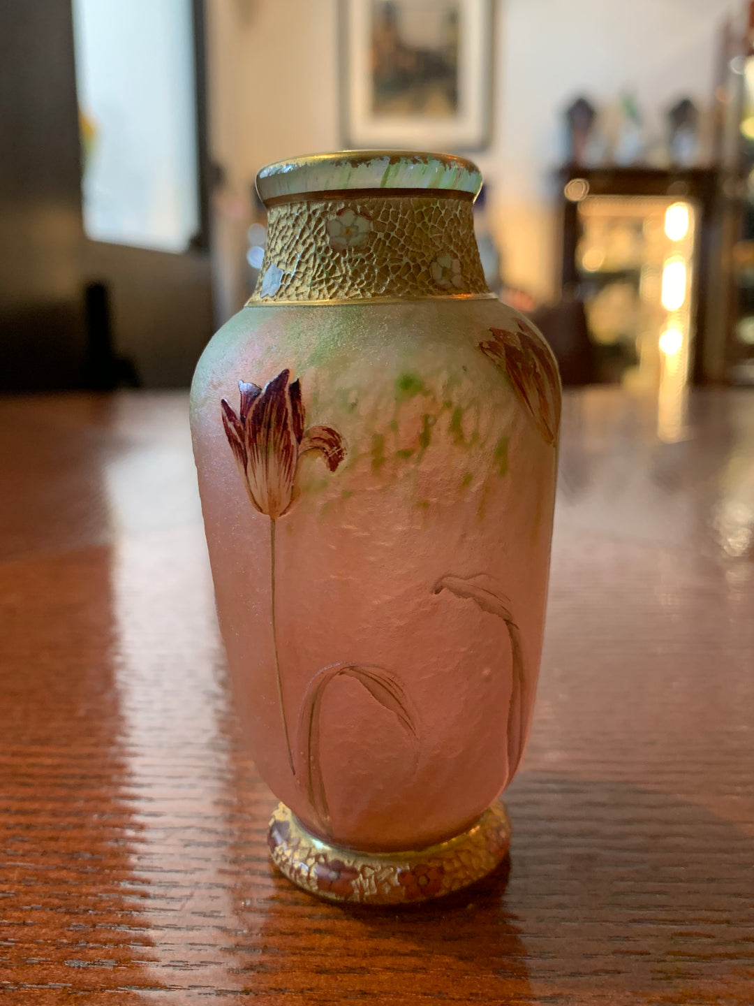 ドーム兄弟（ドームナンシー）シクラメンの花と金彩の花瓶