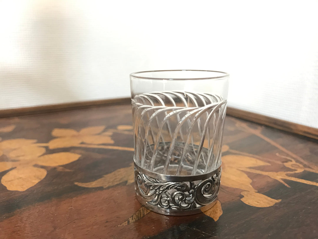 オールドバカラ　シルバーホルダーのリキュールグラス