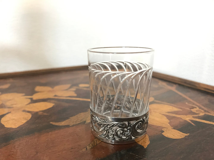 オールドバカラ　シルバーホルダーのリキュールグラス