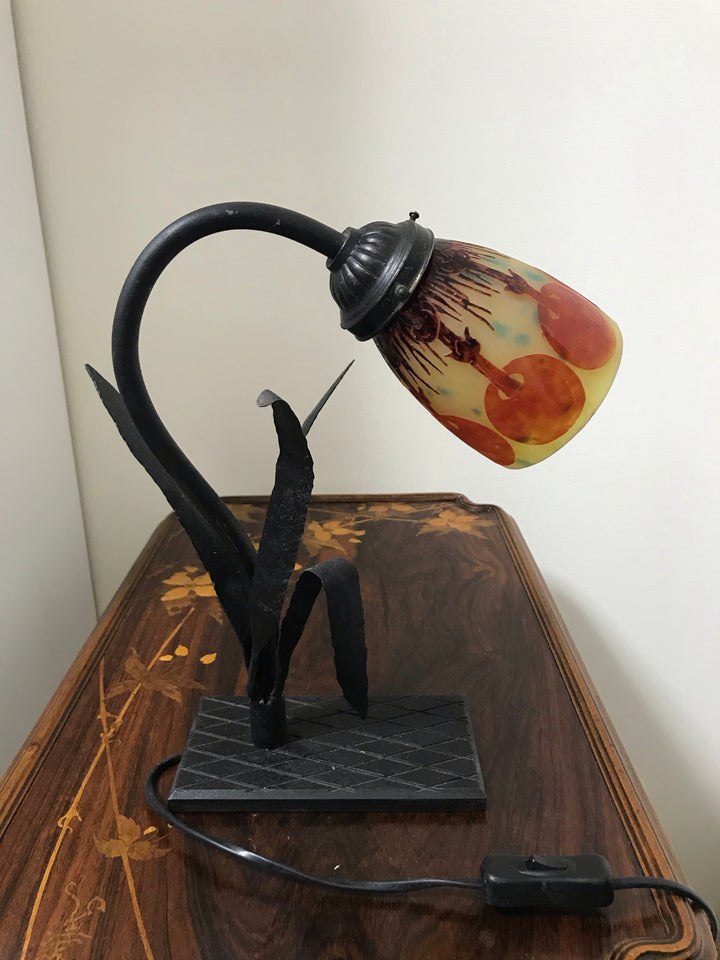 アールデコ　ヒトヨタケのテーブルランプ　シュナイダー兄弟　ル・ヴェール・フランセ