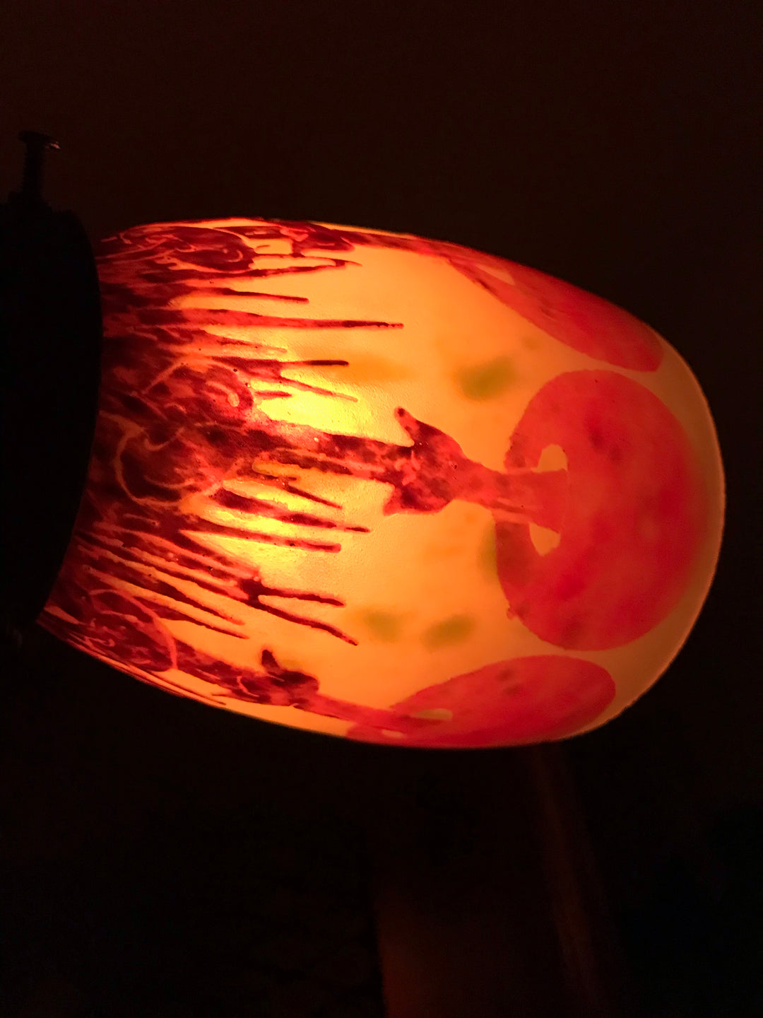 アールデコ　ヒトヨタケのテーブルランプ　シュナイダー兄弟　ル・ヴェール・フランセ