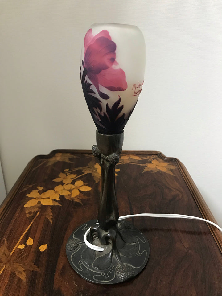 2/15日13:10分に売り切れました！最高峰！ミューラー兄弟　アネモネの花のテーブルランプ（アールヌーボーランプ）