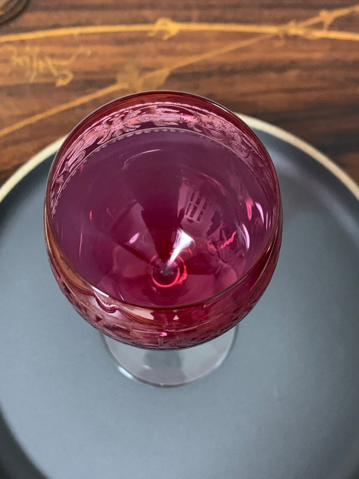 オールドバカラ　メディシス　ワイングラス　アメジスト（レッド）クリスタル