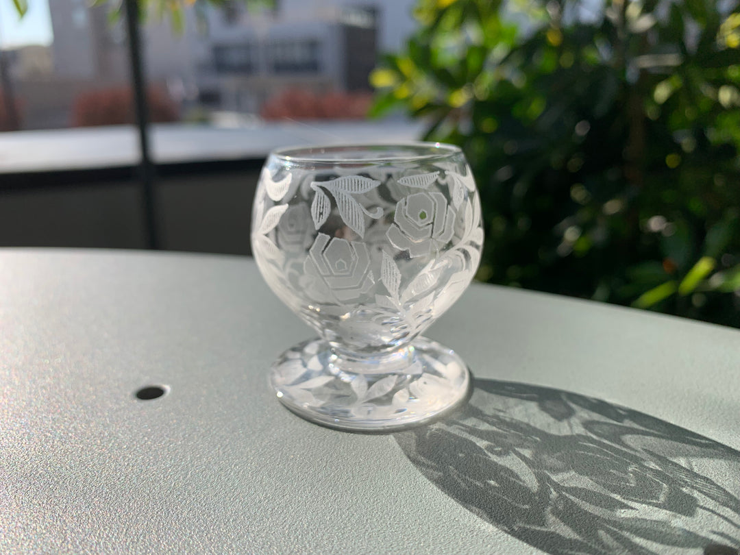 オールドバカラ　フォントネー『薔薇』極小のショットグラス２個とデカンタセット