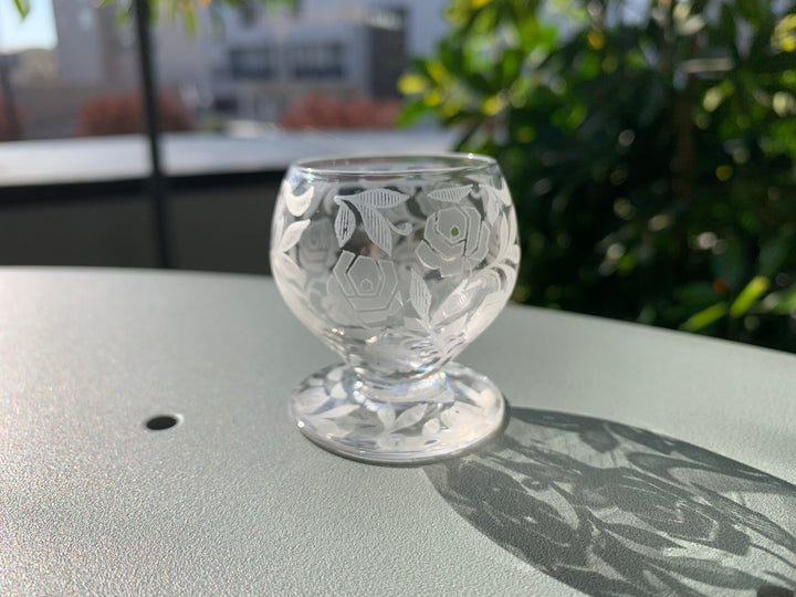 オールドバカラ　フォントネー『薔薇』極小のショットグラス２個とデカンタセット