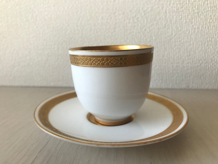 アンティーク　ロイヤルウースター　白　金メッキ　デミタスカップとソーサー