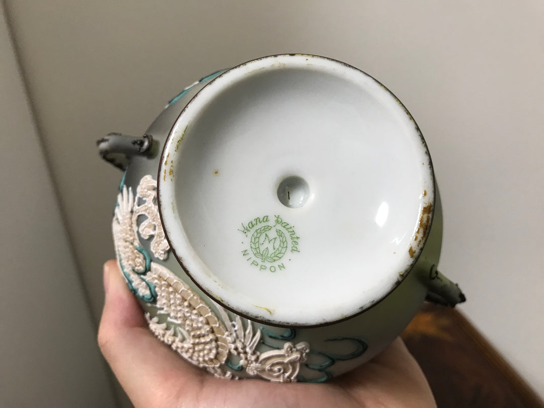オールドノリタケ・盛上泥漿盛上龍図紋飾 ポット、クリーマー、シュガーポットセット