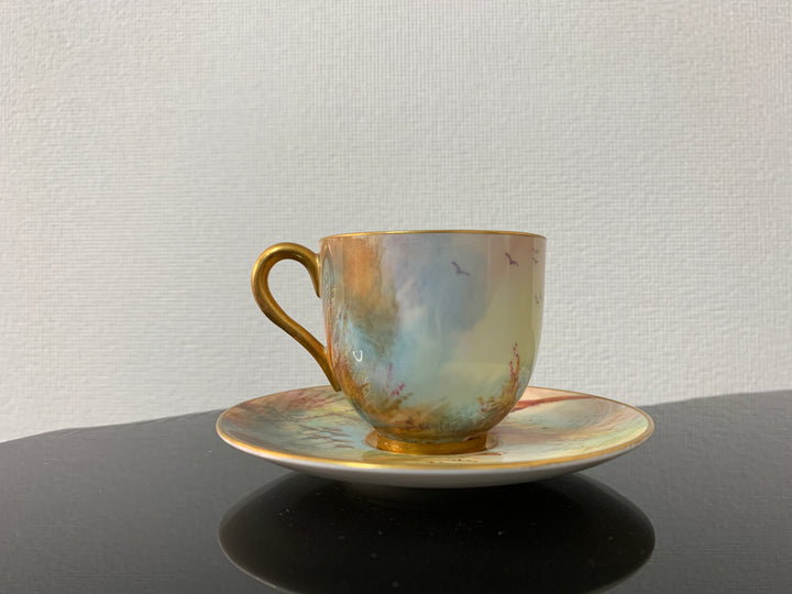 ロイヤルウースター　雉（キンケイチョウ）のカップ＆ソーサー　セドリー作