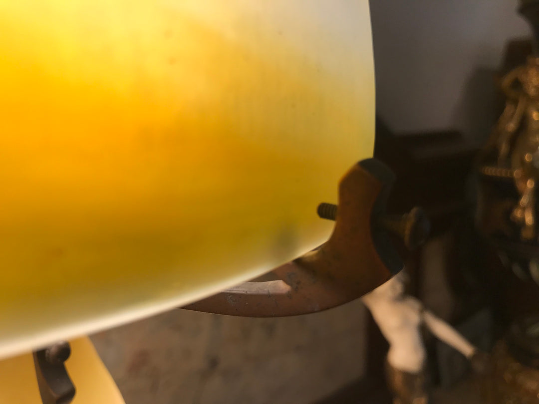 エミールガレ　山岳風景と鷲尾のアールヌーボー時代のアンティークテーブルランプ