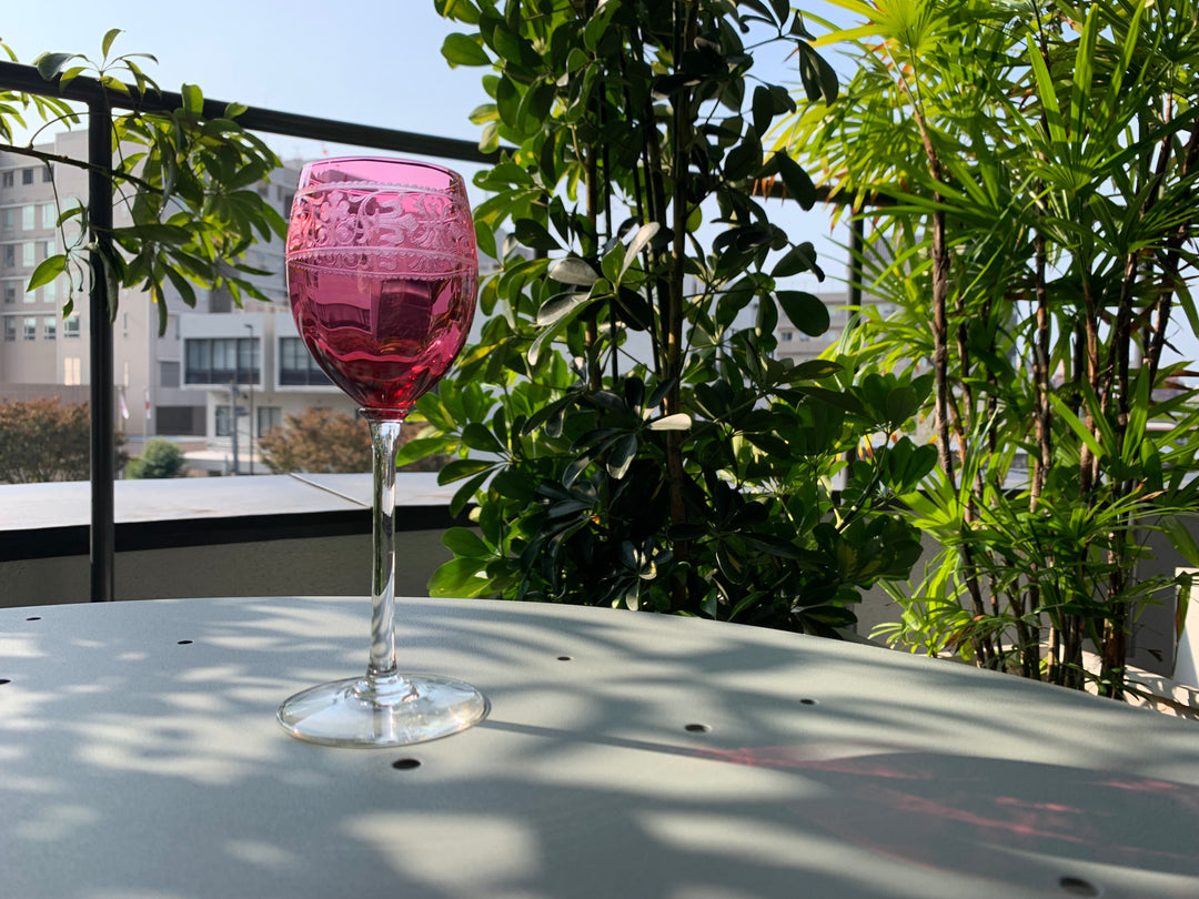 オールドバカラ　メディシス　ワイングラス　アメジスト（レッド）クリスタル