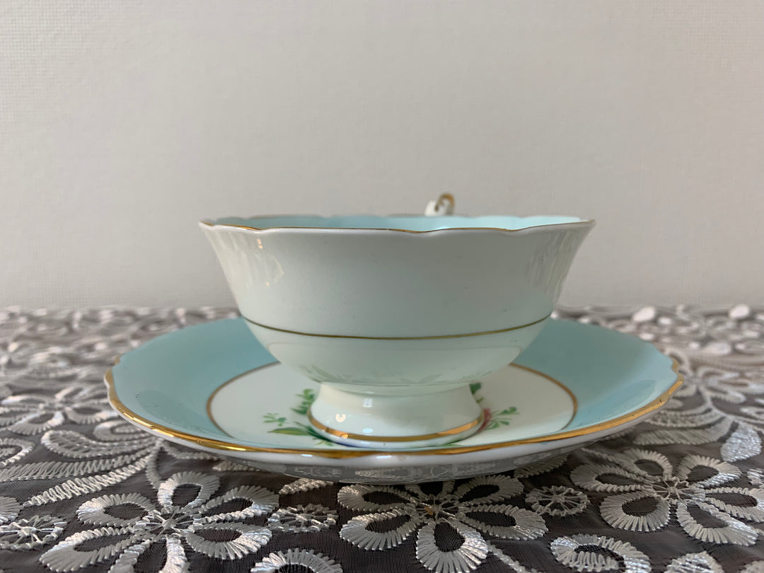 パラゴン（paragon）食器　ピンクローズと朝顔の花のティーカップ&ソーサー