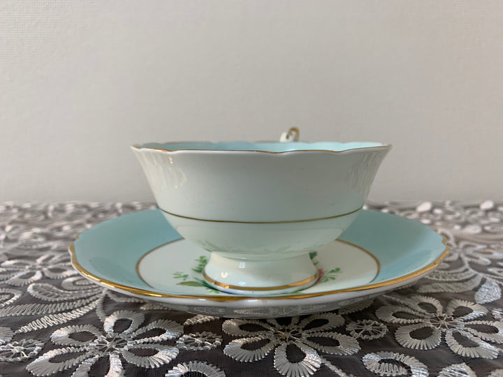 パラゴン（paragon）食器　ピンクローズと朝顔の花のティーカップ&ソーサー