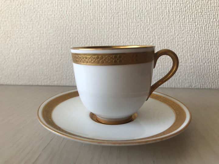 アンティーク　ロイヤルウースター　白　金メッキ　デミタスカップとソーサー