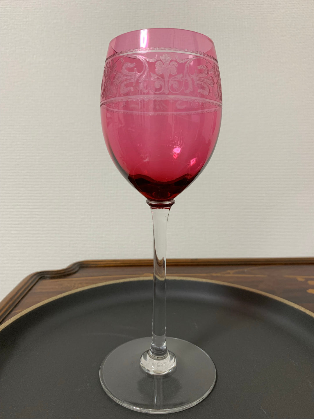 オールドバカラ　メディシス　ワイングラス　アメジスト（レッド）クリスタル
