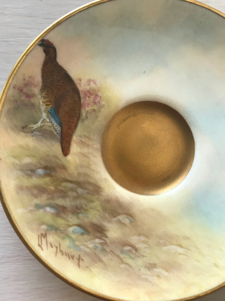 ロイヤルウースター　ウズラが描かれたデミタスカップ&ソーサー