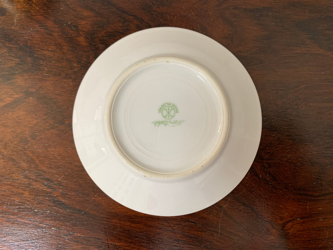 オールドノリタケ　水色ラスターのシノワズリ様式　デミタスカップ