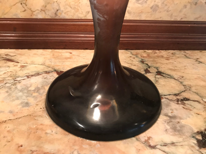 エミールガレ　山岳風景と鷲尾のアールヌーボー時代のアンティークテーブルランプ