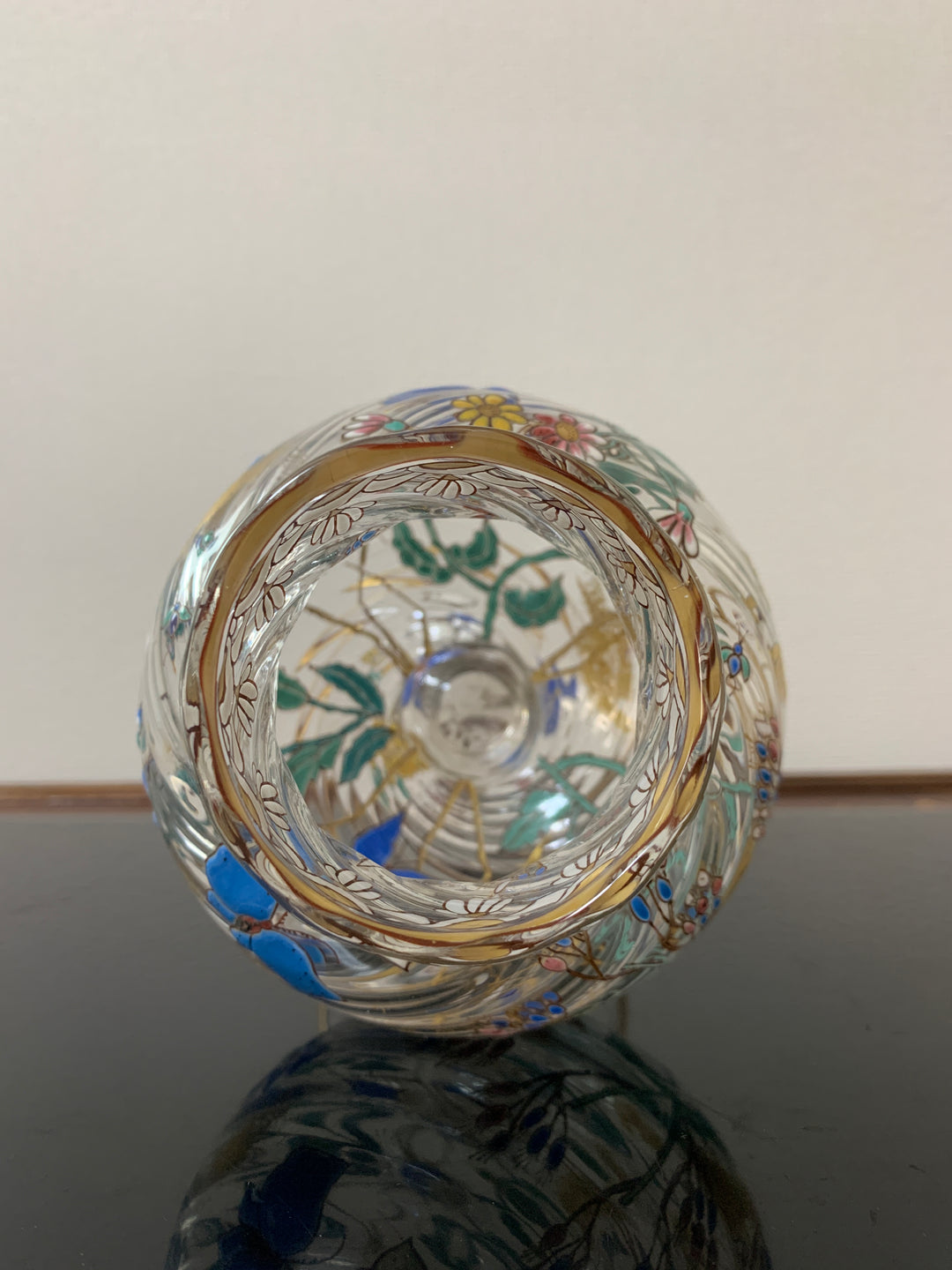 エミールガレ　初期作品　蝶々と花紋花瓶