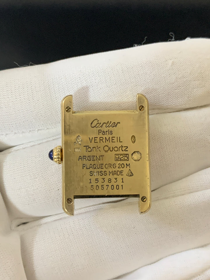 カルティエ 腕時計 マスト タンク ヴェルメイユ レディース 手巻き SV925 クオーツウォッチ