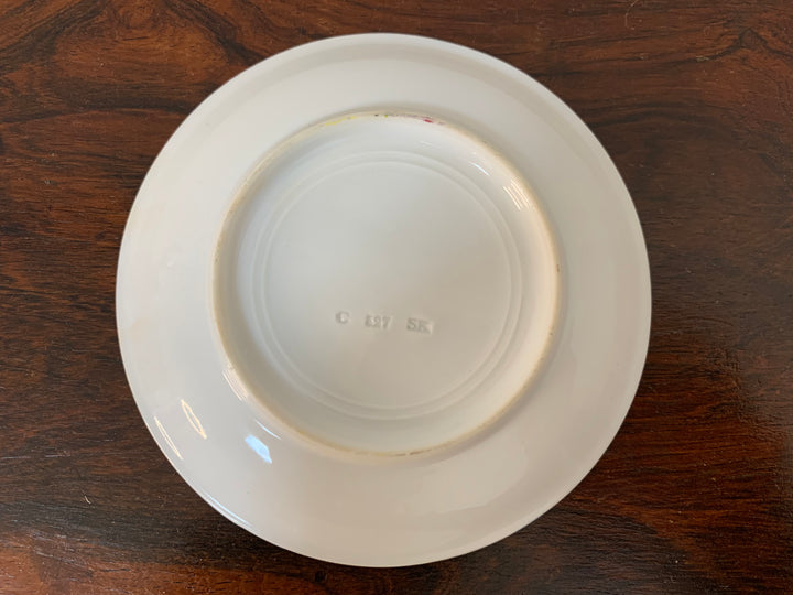 オールドノリタケ初期のマルキ印作品　ピンクローズのブルームのカップ＆ソーサー