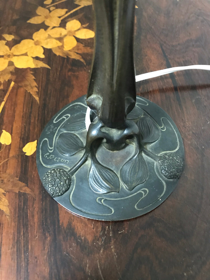 2/15日13:10分に売り切れました！最高峰！ミューラー兄弟　アネモネの花のテーブルランプ（アールヌーボーランプ）