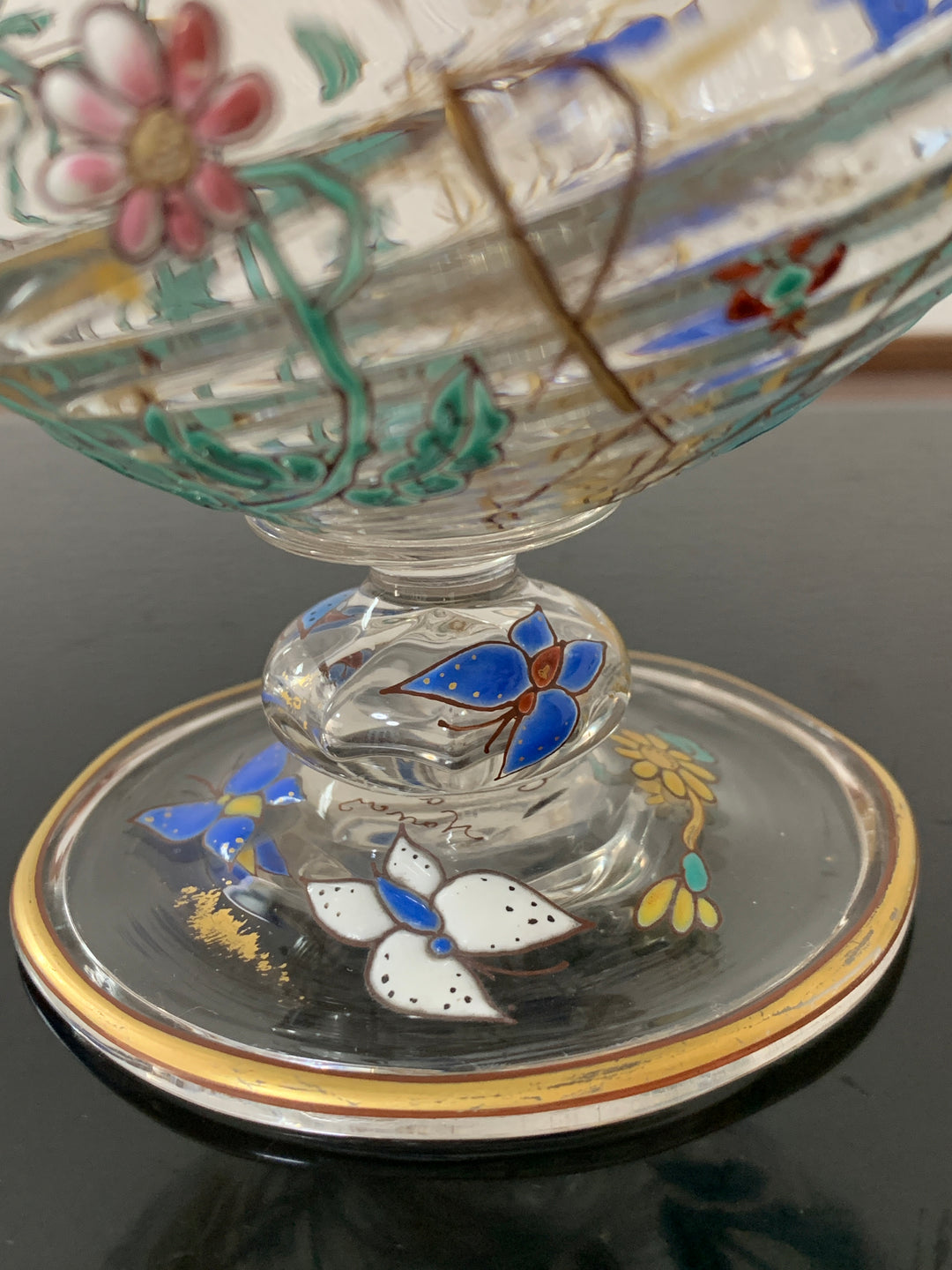 エミールガレ　初期作品　蝶々と花紋花瓶