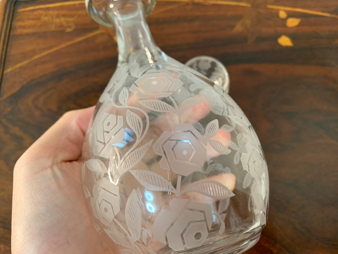 オールドバカラ　フォントネー『薔薇』極小のショットグラス２個とデカンタセット