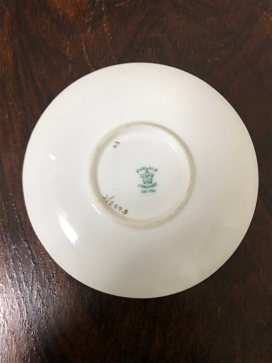 コールポート　ピンクモザイクとゴールドのデミタス　カップ＆ソーサー　1750年製