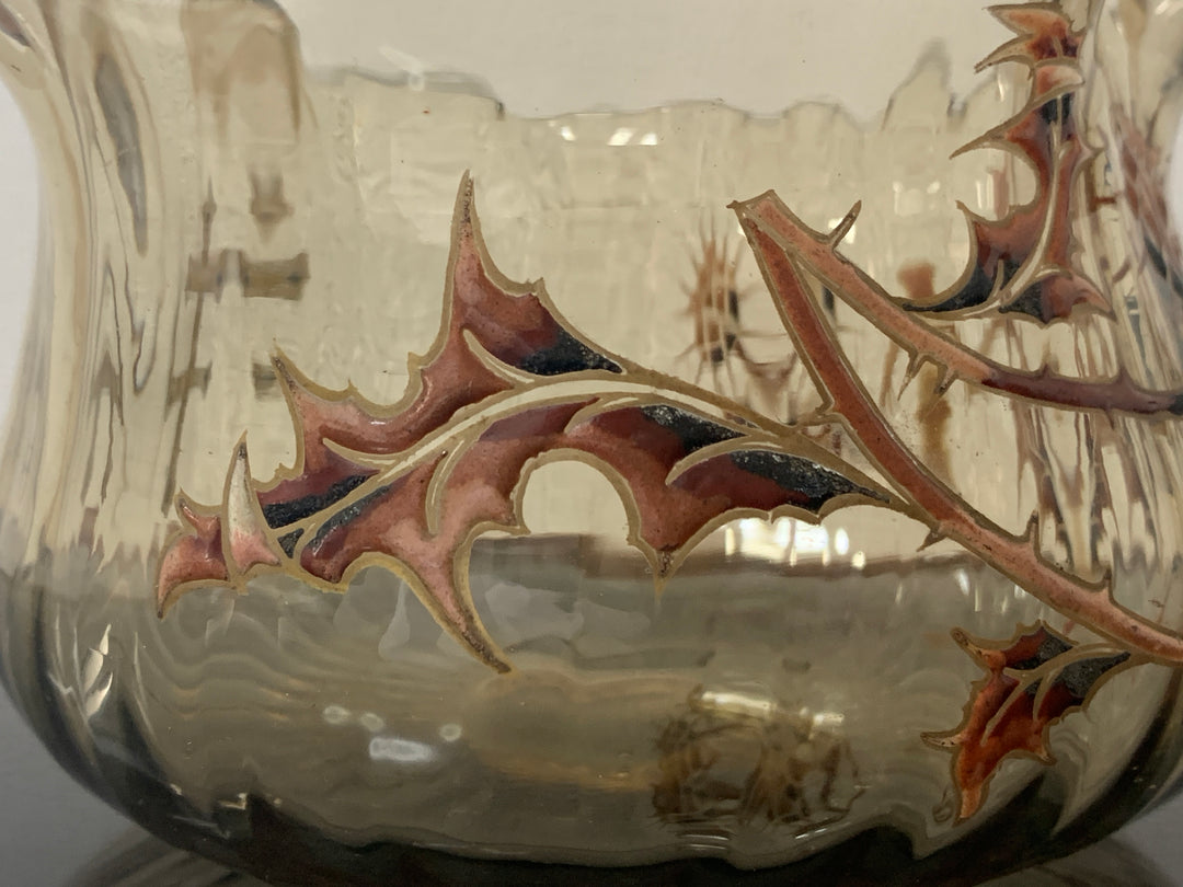 エミールガレ 初期作品 アザミが描かれた器型花瓶