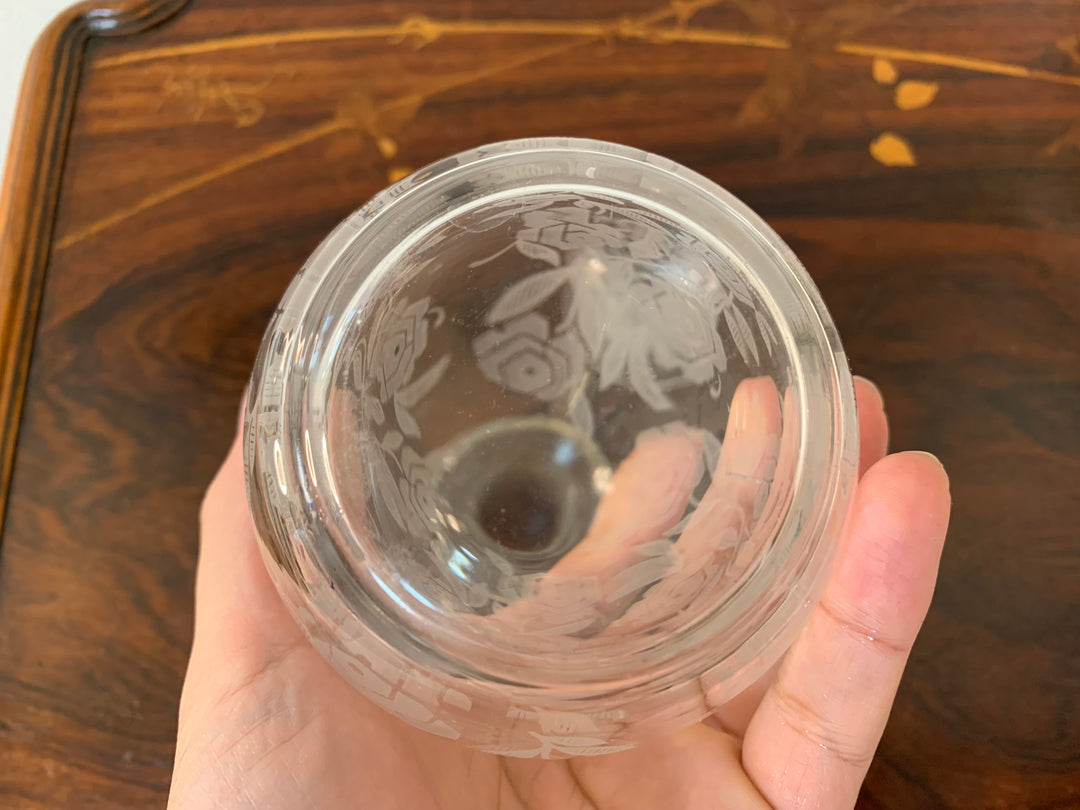 オールドバカラ　フォントネー『薔薇』極小のショットグラス２個とデカンタセット