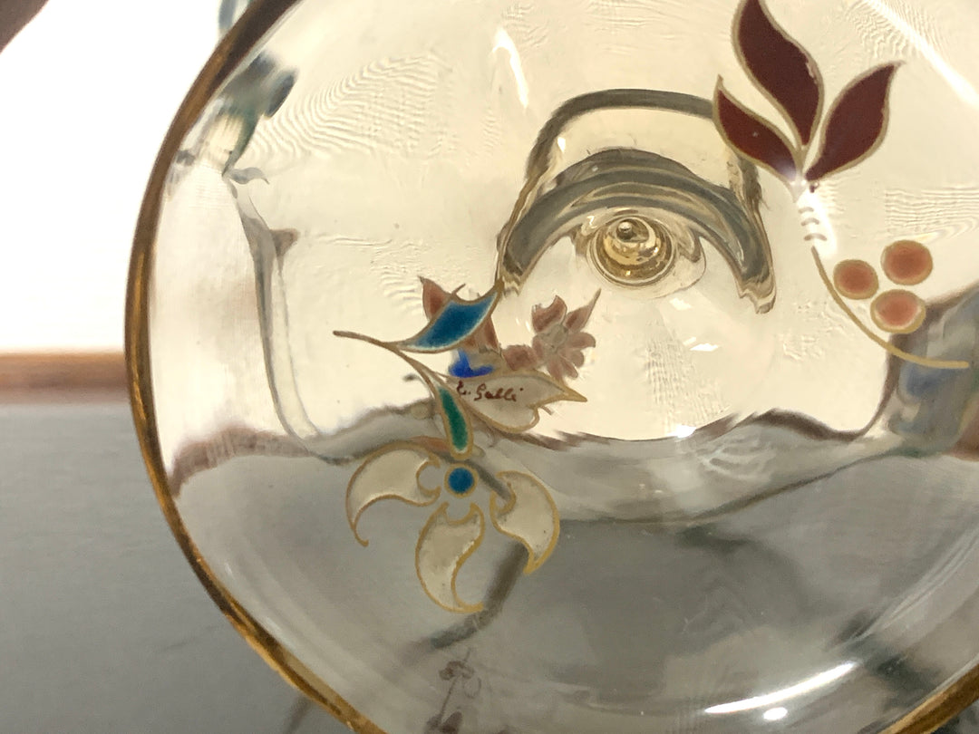 エミールガレ　エナメルガラスの初期作品　花紋クープ2のサイン