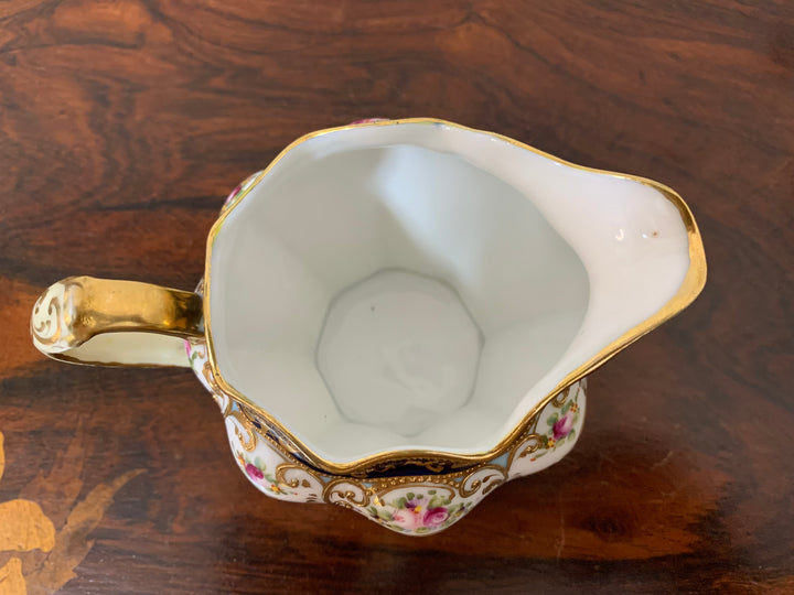 オールドノリタケ　ピンクローズとコバルト金彩お一人様ティーセット