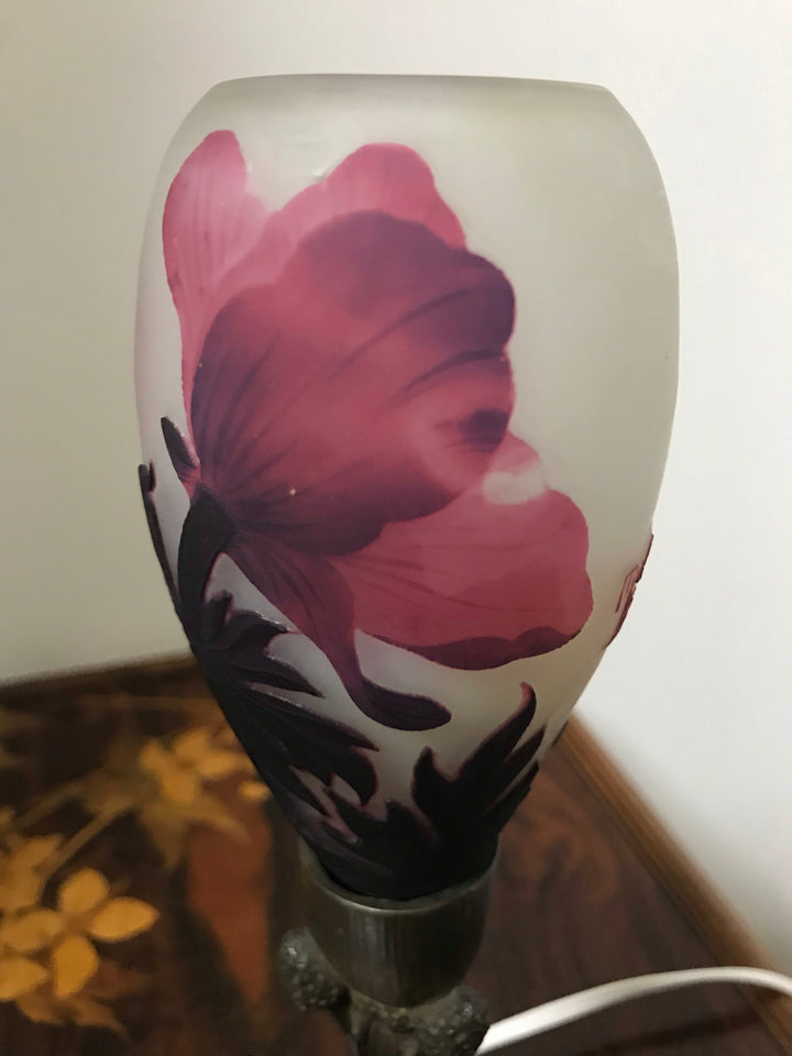 2/15日13:10分に売り切れました！最高峰！ミューラー兄弟　アネモネの花のテーブルランプ（アールヌーボーランプ）