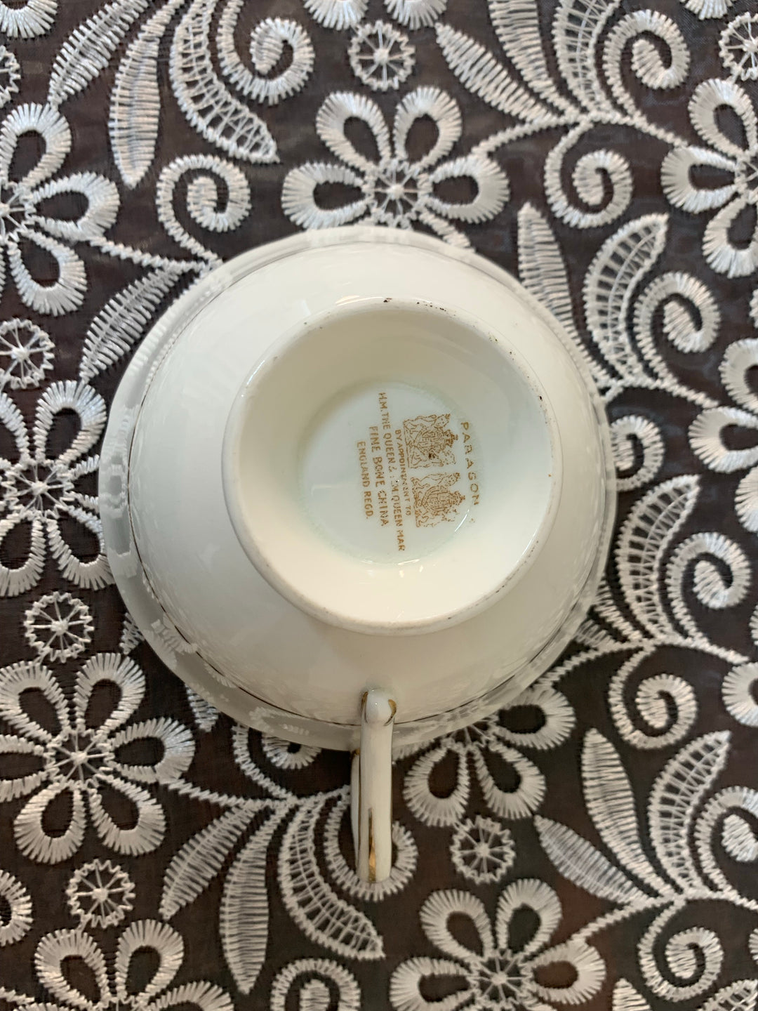 パラゴン（paragon）食器　ピンクローズと朝顔の花のティーカップ&ソーサー