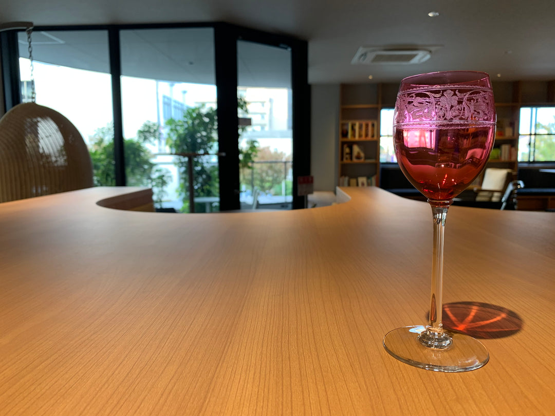 オールドバカラ　メディシス　ワイングラス　アメジスト（レッド）クリスタル