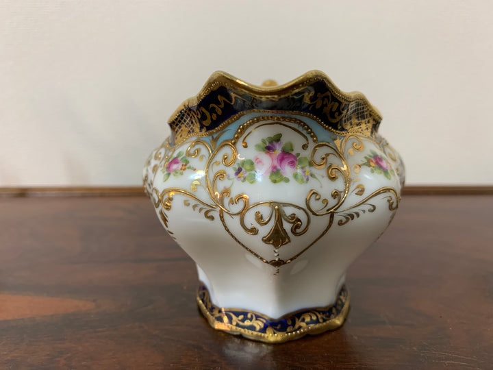 オールドノリタケ　ピンクローズとコバルト金彩お一人様ティーセット