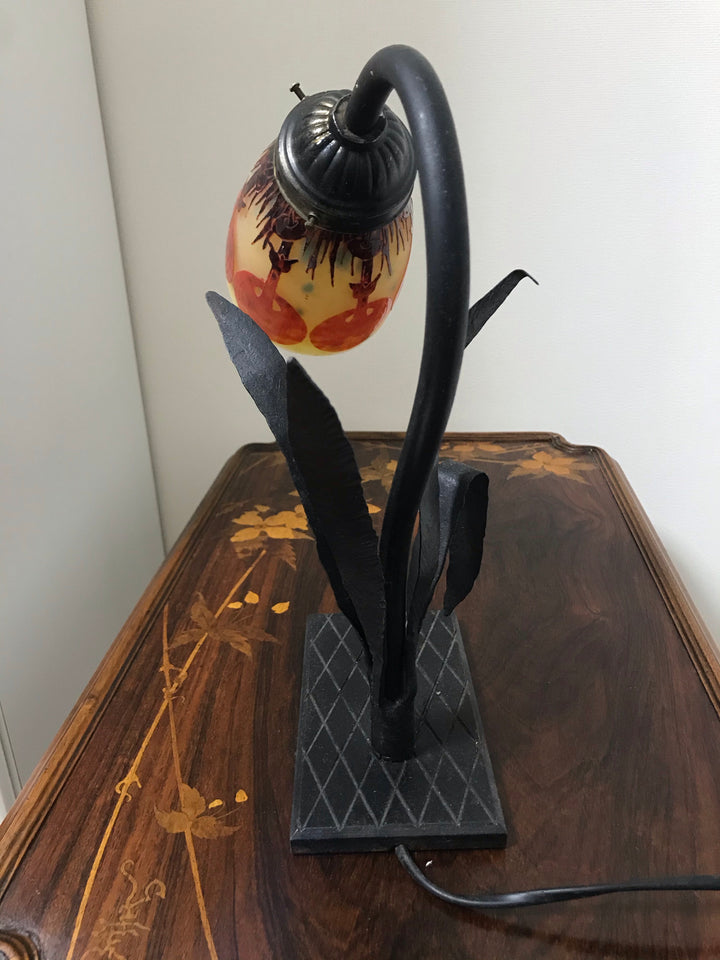 アールデコ　ヒトヨタケのテーブルランプ　シュナイダー兄弟　ル・ヴェール・フランセ