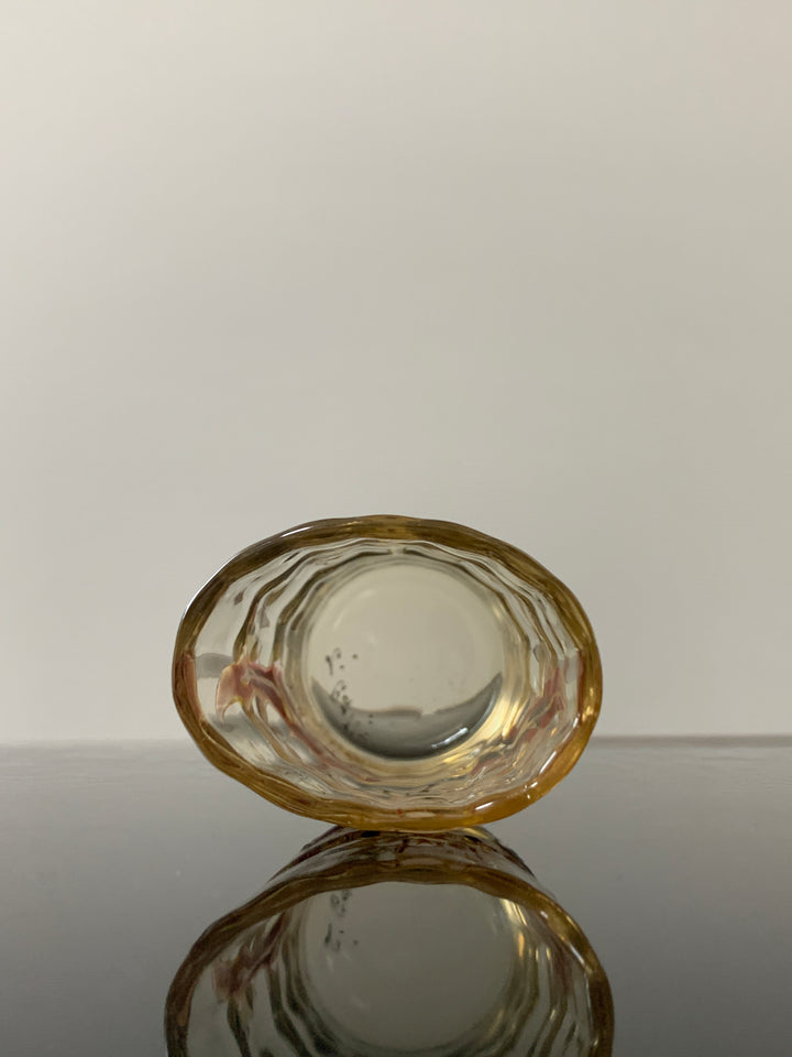 エミールガレの初期作品　エナメルガラスが使われたアザミのリキュールグラス