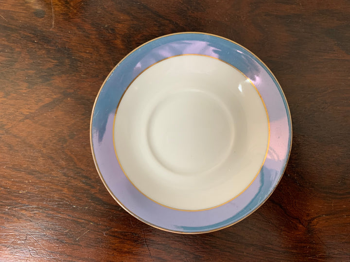 オールドノリタケ　水色ラスターのシノワズリ様式　デミタスカップ