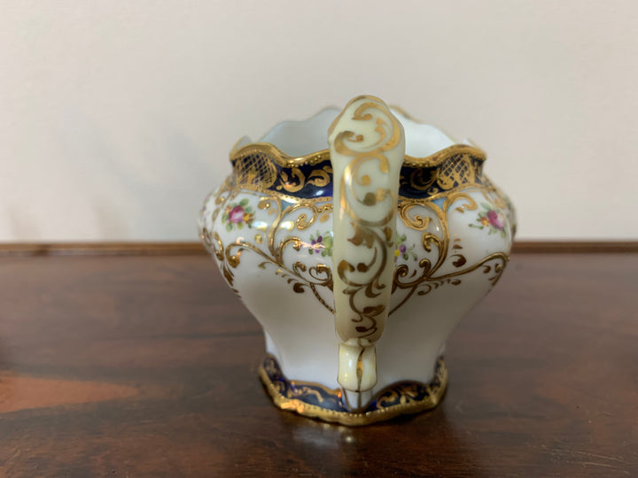 オールドノリタケ　ピンクローズとコバルト金彩お一人様ティーセット