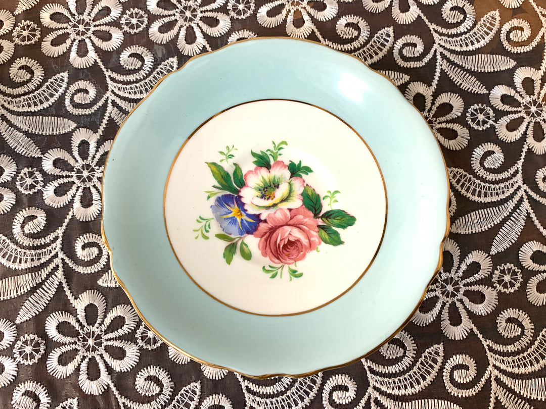 パラゴン（paragon）食器　ピンクローズと朝顔の花のティーカップ&ソーサー