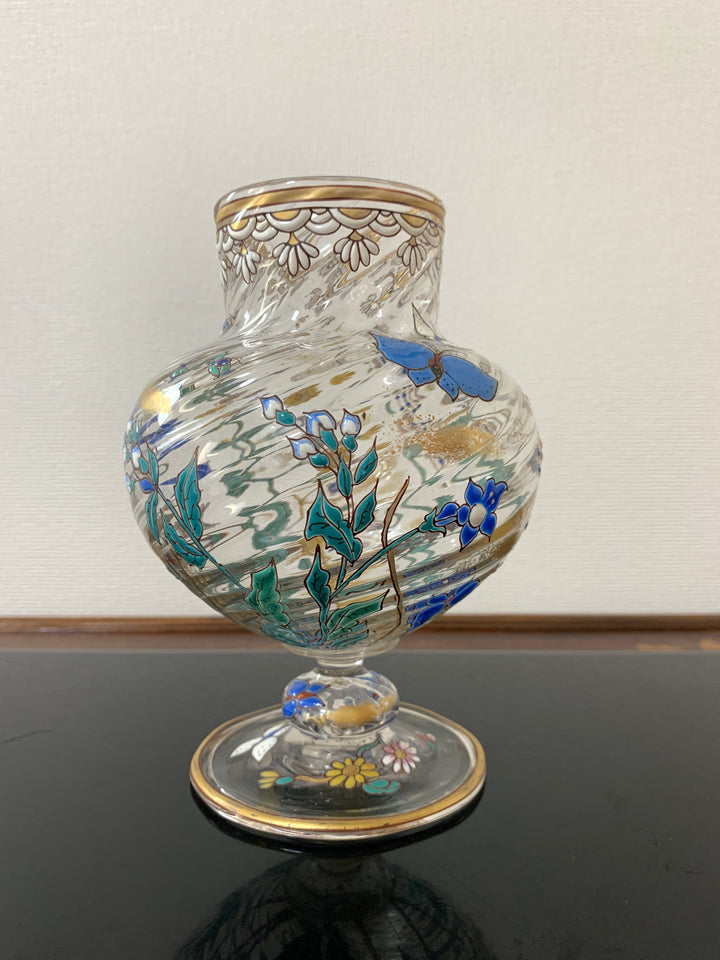 エミールガレ　初期作品　蝶々と花紋花瓶
