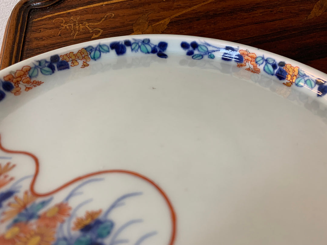 鍋島焼　瓢箪文色絵皿