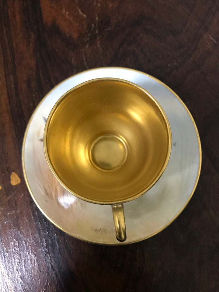 イギリス製ロイヤルウースター　マガモが描かれたデミタスカップ＆ソーサー